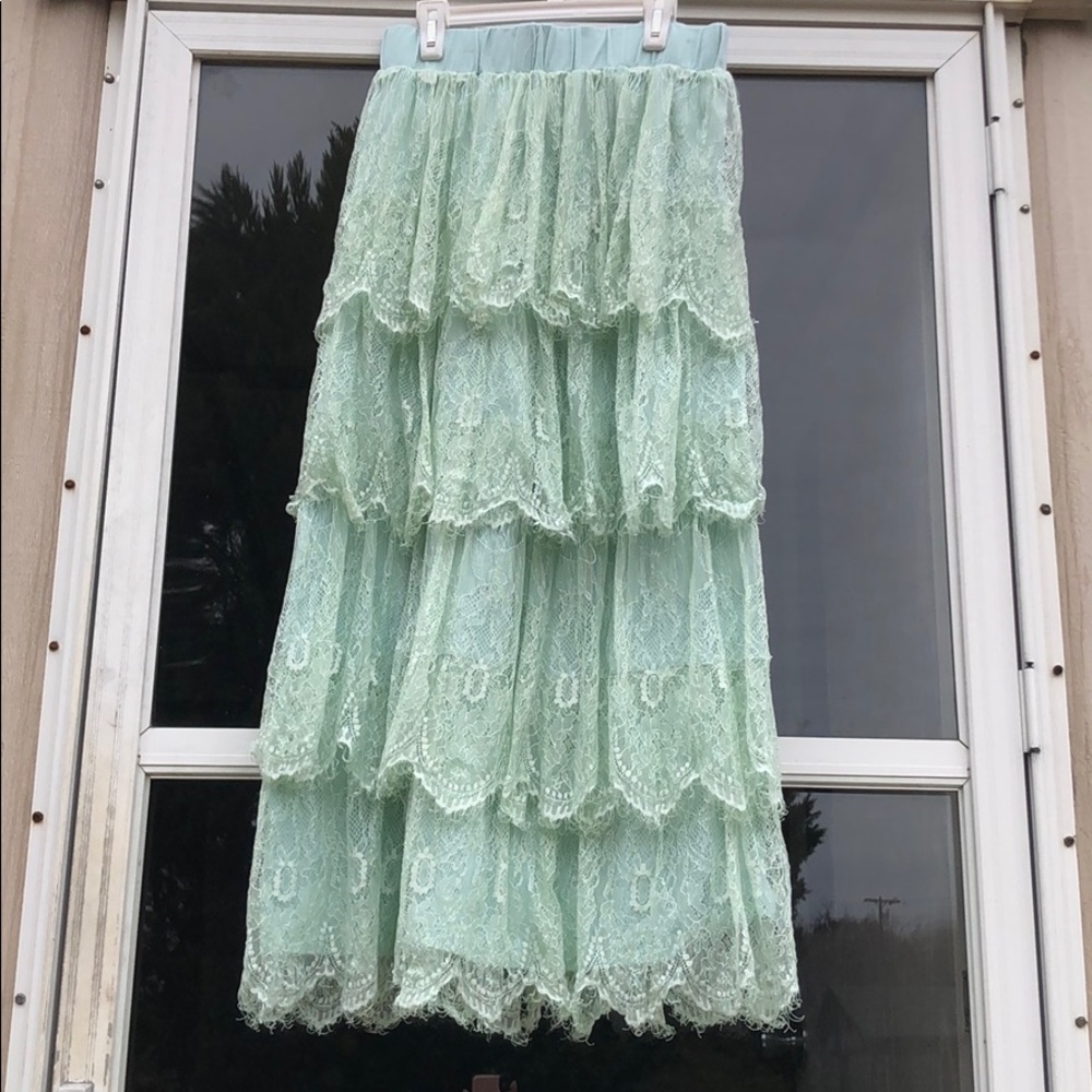 Dainty Jewells mint green maxi skirt small (women)